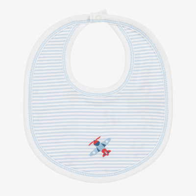 Kissy Kissy Baby Boys Reversible Cotton Sky Traffic Bib In Blue