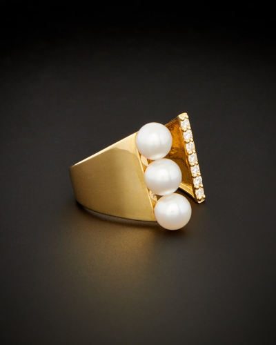 Italian Gold 18k  Pearl Ring