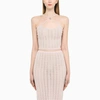 Alessandra Rich Knitted Halter Neck Top In Pink