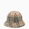 BURBERRY BURBERRY BEIGE HAT WITH VINTAGE CHECK MOTIF
