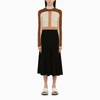 Chloé Chiffon Skirt Flared Cut High Waist Midi In Black