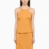 Calvin Klein Slim Halter Tank Top Tank Top In Metal