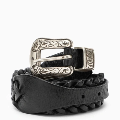 Golden Goose Deluxe Brand Braided Belt In Black