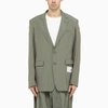 Miharayasuhiro Single-breasted Khaki Jacket In Technical Fabric In Orange