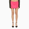 The Andamane High Waist Mini Length Wrap Skirt In Pink