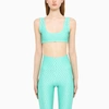 The Andamane Rhinestone Cropped Top In Blue