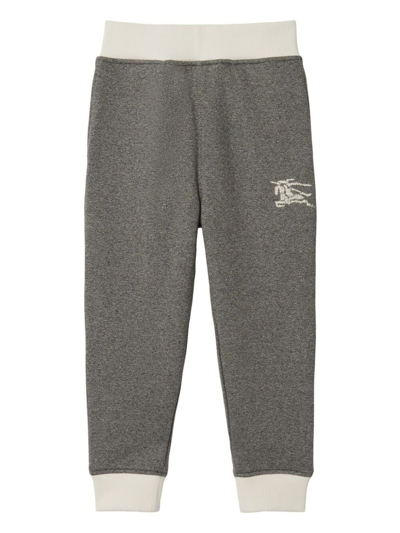 Burberry Kids' Boy's Sidney Box Ekd Melange Jog Pants In Charcoal Grey Mel