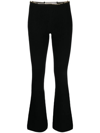 Alexander Wang Ribbed Chain-link Flared Trousers In Black