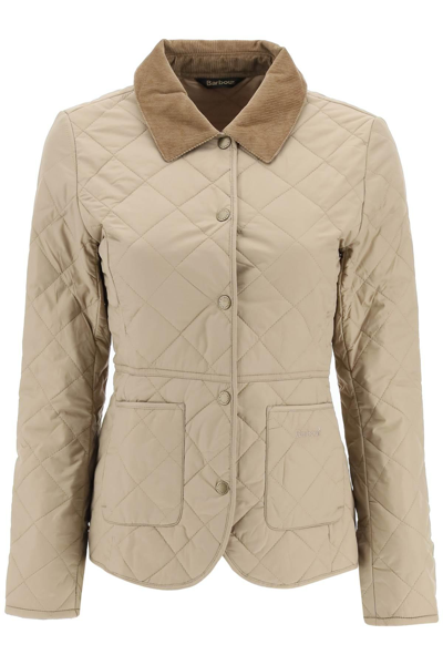 Barbour Deveron Polarquilt Jacket In Beige