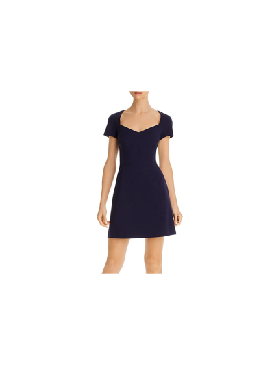 French Connection Womens V-neck Party Mini Dress In Blue