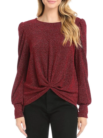 Karen Kane Womens Knot-front Pullover Top In Red