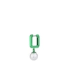 Eéra 18k White Gold Pearl Drop Earring In Green