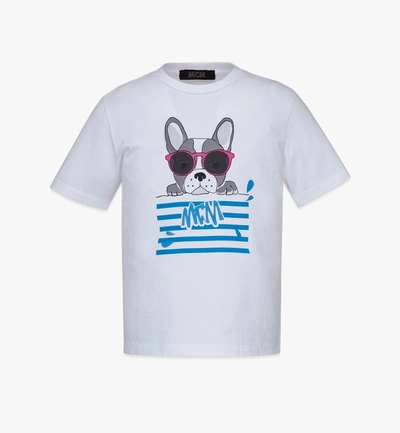Mcm Unisex M Pup Graphic Print T-shirt In Organic Cotton In White