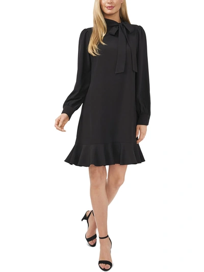 Cece Womens Ruffled Hem Short Mini Dress In Black