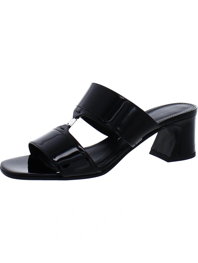 Ferragamo To 55 Womens Patent Leather Open Toe Slide Sandals In Multi