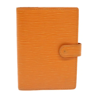 Pre-owned Louis Vuitton Agenda Pm Leather Wallet () In Orange