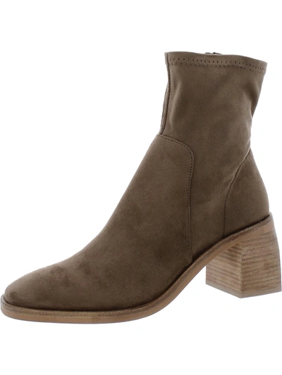 Dolce Vita Womens Faux Suede Ankle Booties In Brown