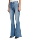 7 FOR ALL MANKIND MEGAFLARE WOMENS HIGH-WAIST DISTRESSED FLARE JEANS