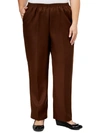 Alfred Dunner Plus Womens Office Wear Professional Casual Pants In Brown