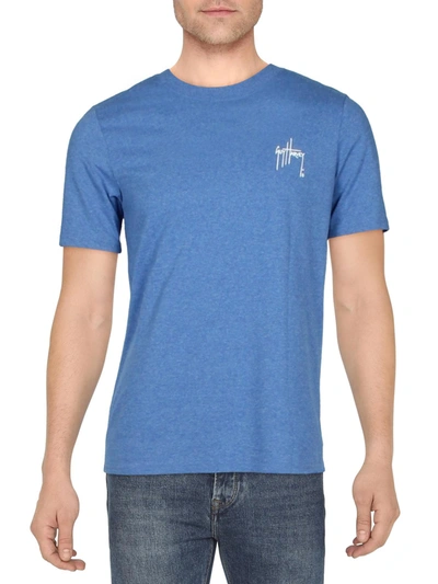 Guy Harvey Mens Graphic Crewneck T-shirt In Blue