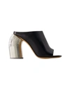 OFF-WHITE SILVER SPRING MULES - OFF WHITE - LEATHER - BLACK/SILVER
