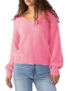 SANCTUARY WOMENS TEXTURED V NECK PULLOVER SWEATER