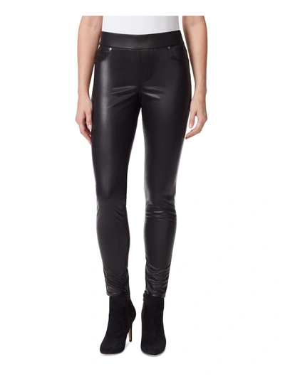 Gloria Vanderbilt Avery Womens Faux Leather Mid-rise Leggings In Black