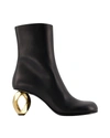 JW ANDERSON CHAIN ANKLE BOOTS IN BLACK LEATHER