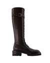 ANN DEMEULEMEESTER LIJSBET BOOTS - ANN DEMEULEMEESTER - LEATHER - BURGUNDY