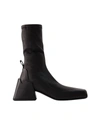 Jil Sander Block-heel Leather Boots In Black