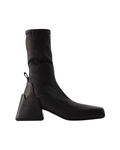 JIL SANDER ANKLE BOOTS JIL SANDER - LEATHER - BLACK