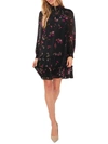 CECE FLORAL CHARM WOMENS FLORAL SMOCKED MINI DRESS