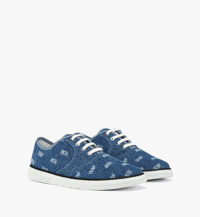 Mcm Semblas Monogram Twill Sneaker In Blue