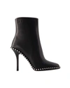 Alexander Wang Nova 105 High Heels Ankle Boots In Black Leather In Black