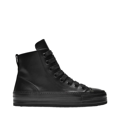 Ann Demeulemeester High Top Lace-up Sneakers In Black