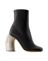 Off-white Silver Spring Ankle Boots In Black