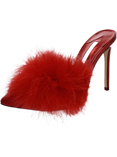Sophia Webster Delicia Marabou Leather Pump In Red