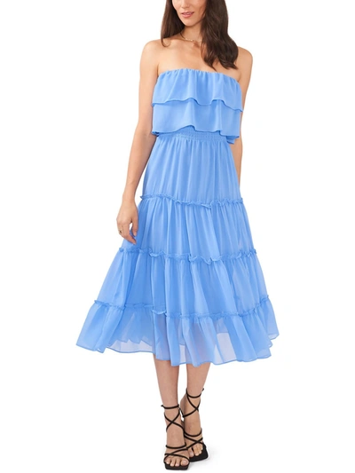 1.state Strapless Ruffle Tiered Dress In Multi
