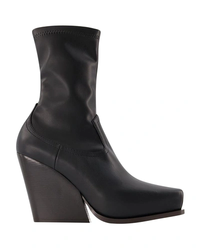 STELLA MCCARTNEY COWBOY BOOTS IN BLACK SYNTHETIC LEATHER