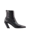 Ann Demeulemeester Leather Ankle Boots In Black
