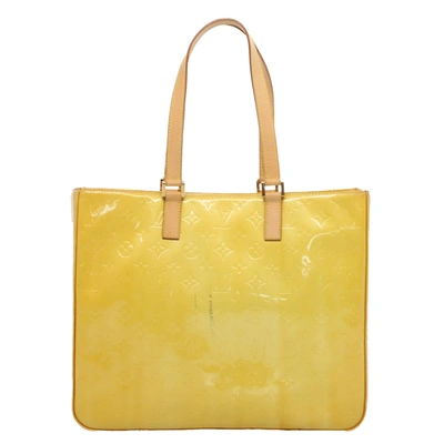 Pre-owned Louis Vuitton Columbus Patent Leather Tote Bag () In Yellow