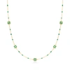 Ross-simons Italian Green Enamel Clover Station Necklace In 14kt Yellow Gold In Multi