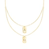ROSS-SIMONS ITALIAN 14KT YELLOW GOLD PERSONALIZED DOUBLE DOG TAG LAYERED NECKLACE
