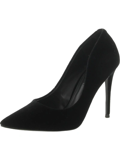 Aqua Brit Womens Velvet Slip-on Pumps In Black