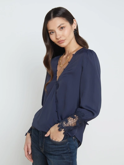 L Agence Arti Blouse In Midnight