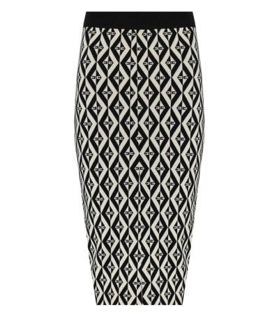 Elisabetta Franchi Monogram Skirt In Black