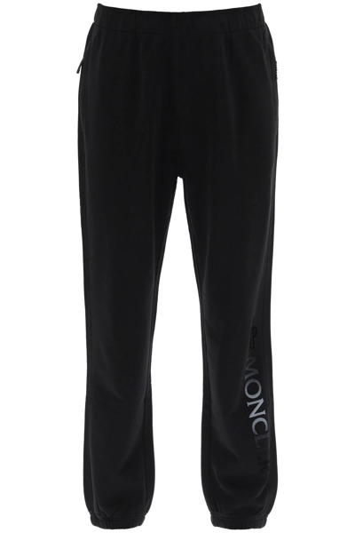 Moncler Logo Print Track Pants In Black