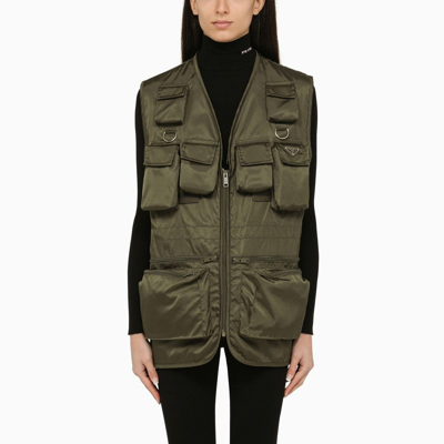 Prada Military Green-coloured Re-nylon Vest Women