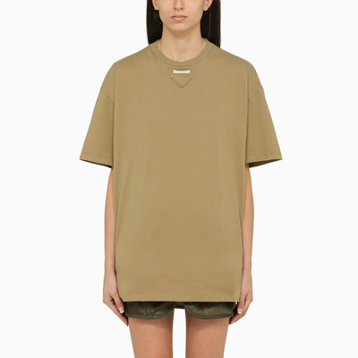 Prada Olive Green T-shirt In Cotton Jersey Women