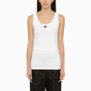 PRADA PRADA WHITE COTTON JERSEY VEST WOMEN